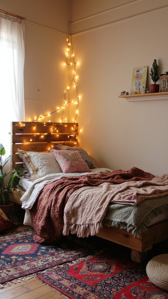 bohemian oasis with lights