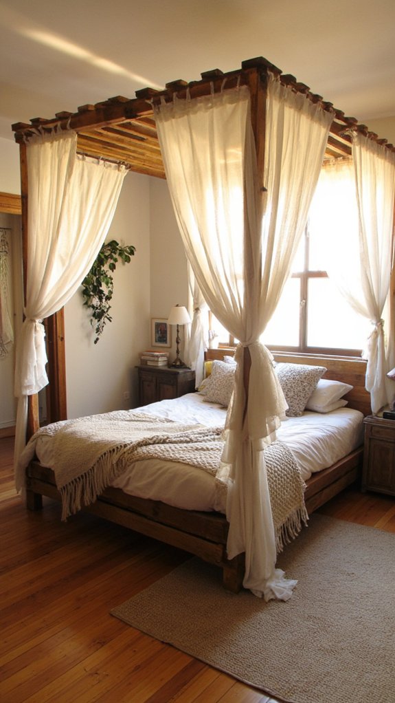 canopy beds with fairy lights