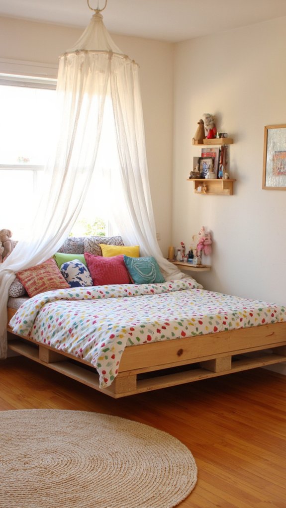 colorful cushions and storage