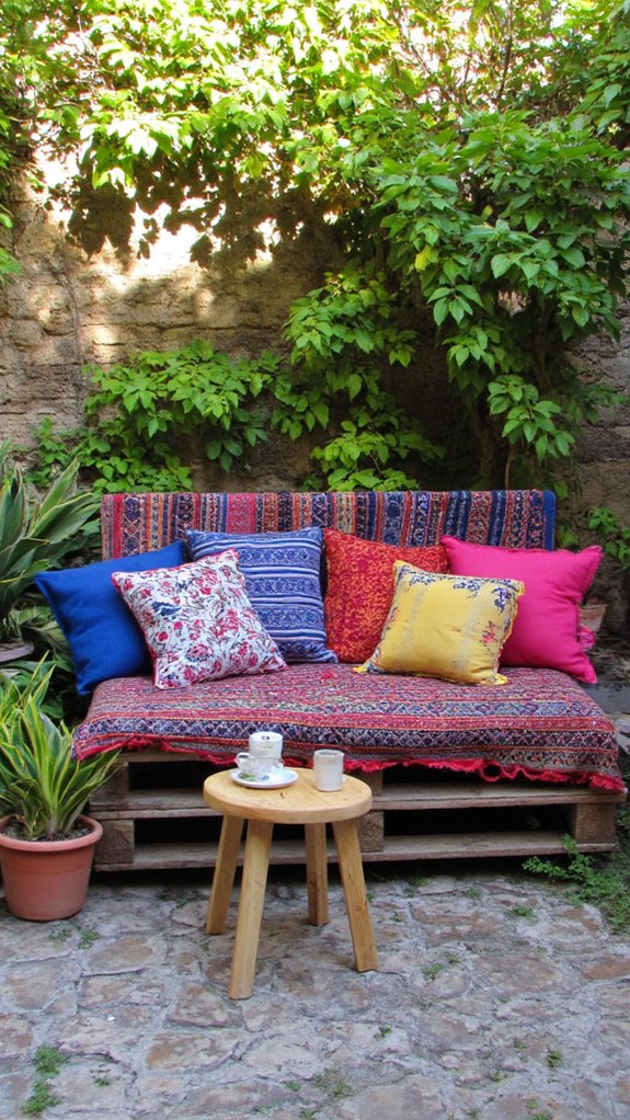 colorful cushions cozy vibes