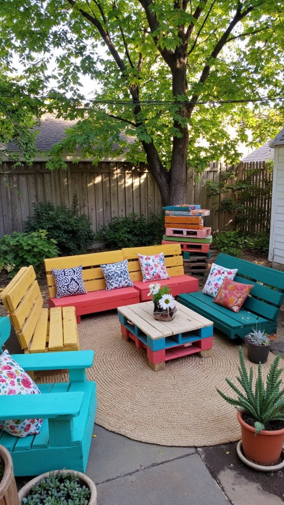 colorful pallet seating ideas