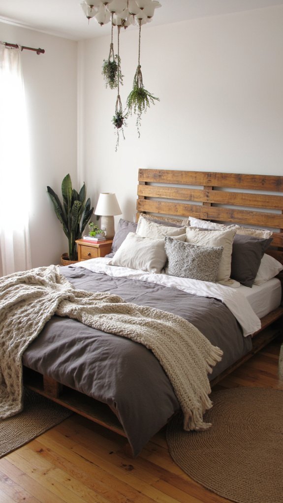 comfortable rustic pallet beds