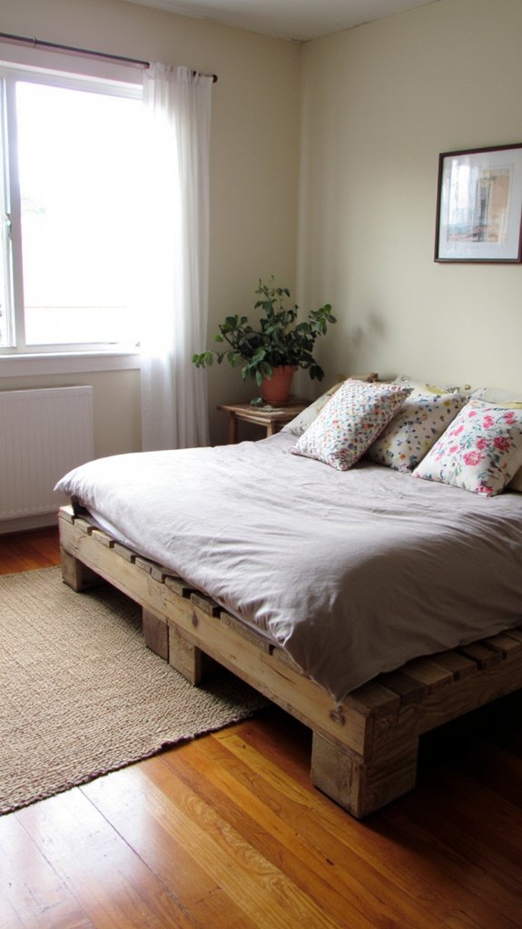 contemporary low profile pallet beds