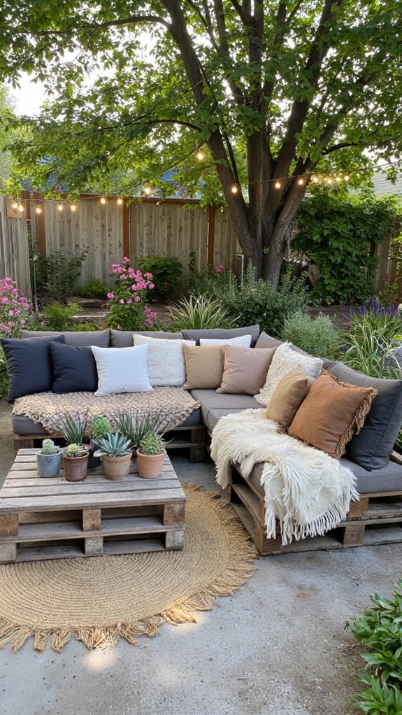 cozy outdoor lounge layout