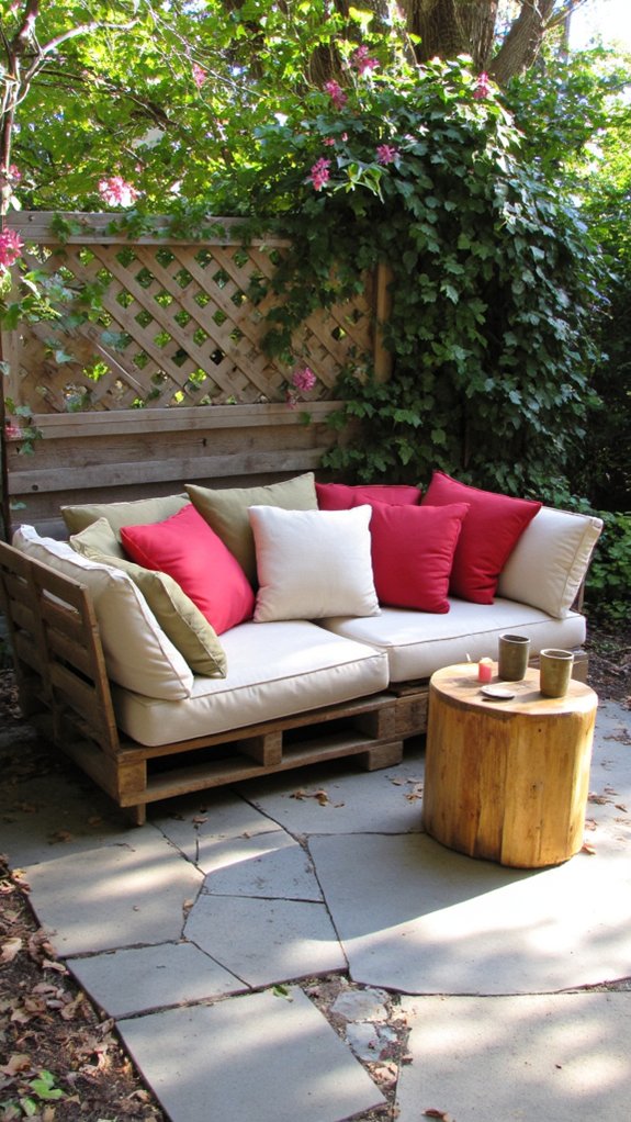 cozy outdoor pallet seating