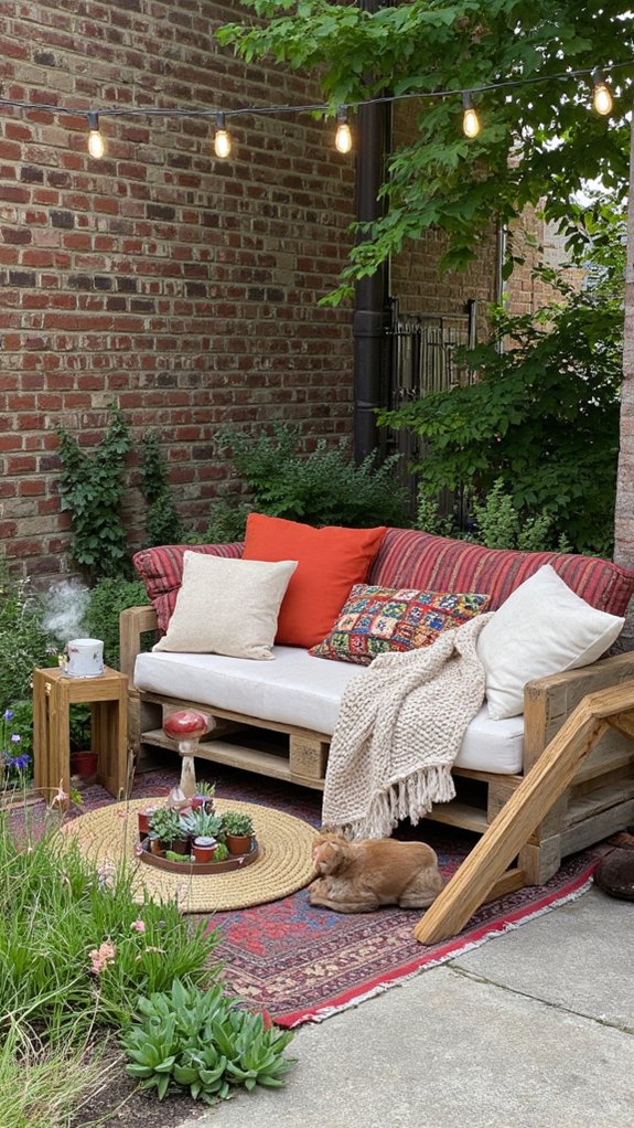 cozy outdoor pallet sofa
