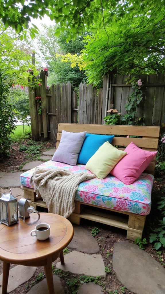 cozy outdoor pallet sofa