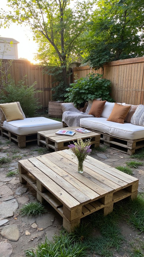 cozy pallet outdoor lounge