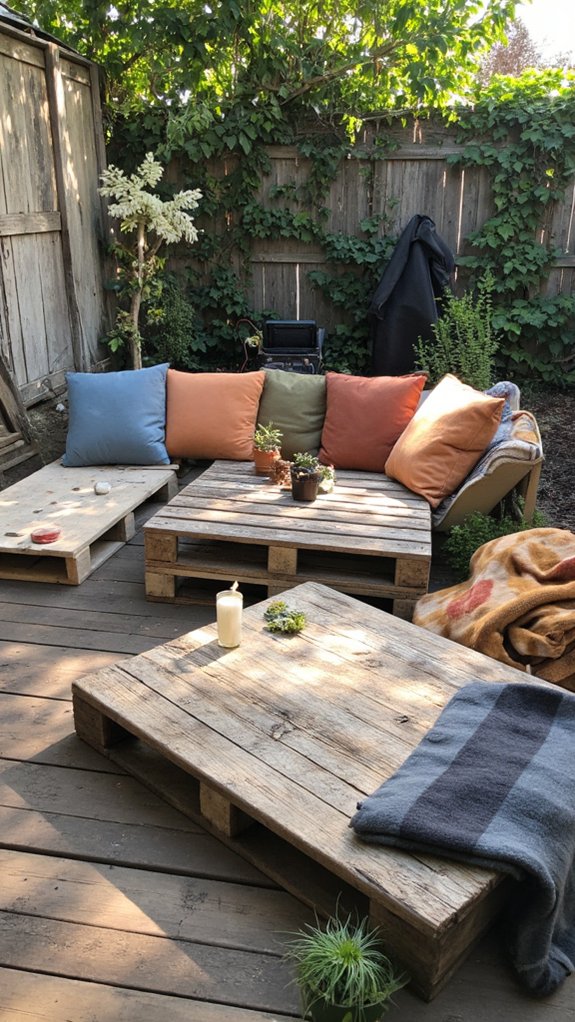 cozy pallet seating area
