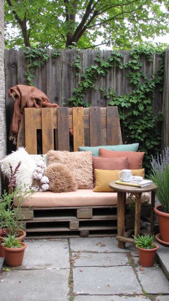 cozy pallet seating area