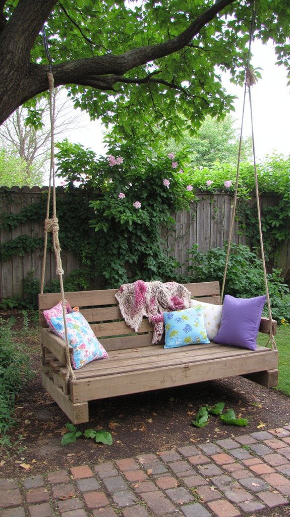 cozy pallet swing relaxation