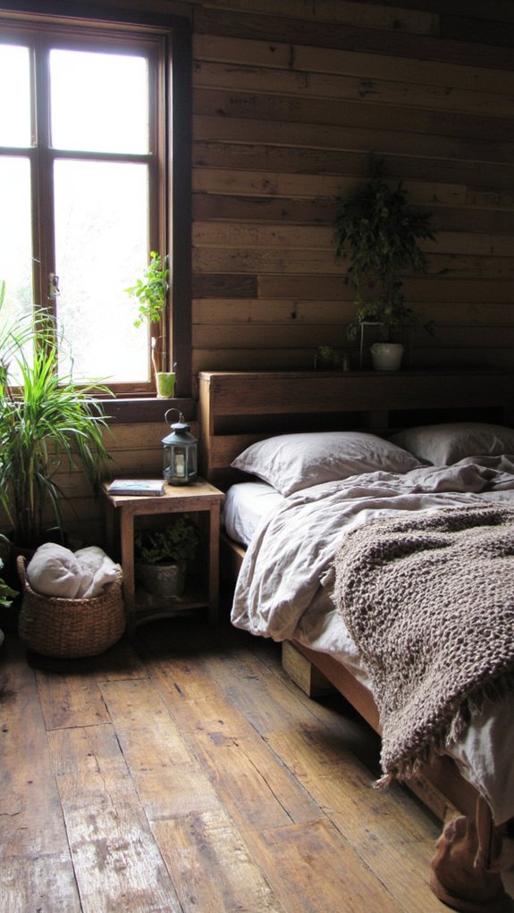 cozy rustic pallet bedroom
