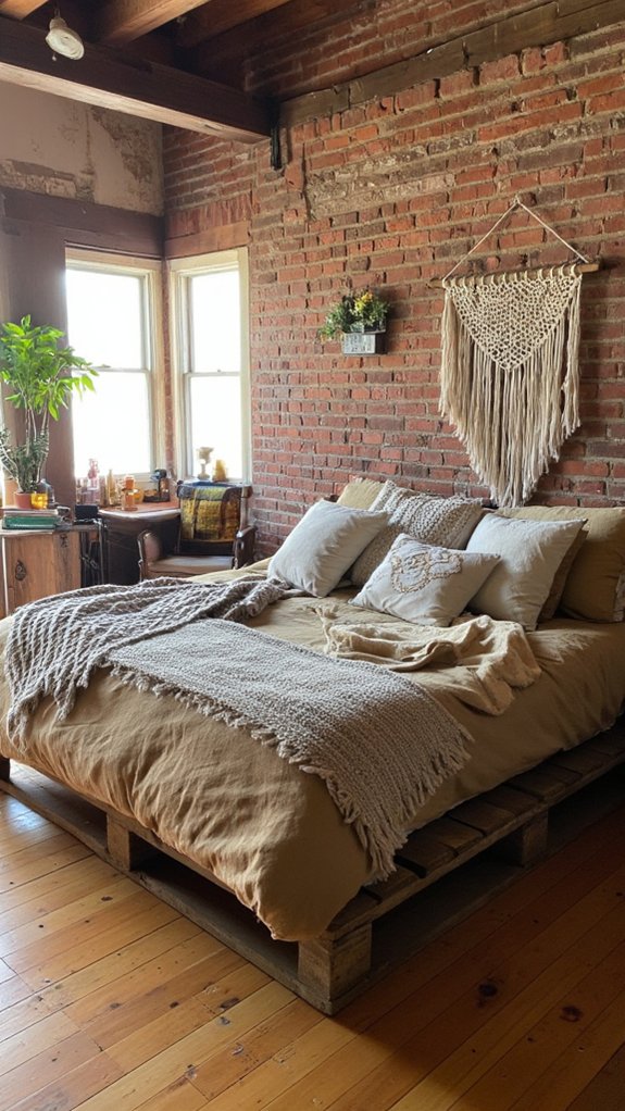 cozy rustic pallet beds