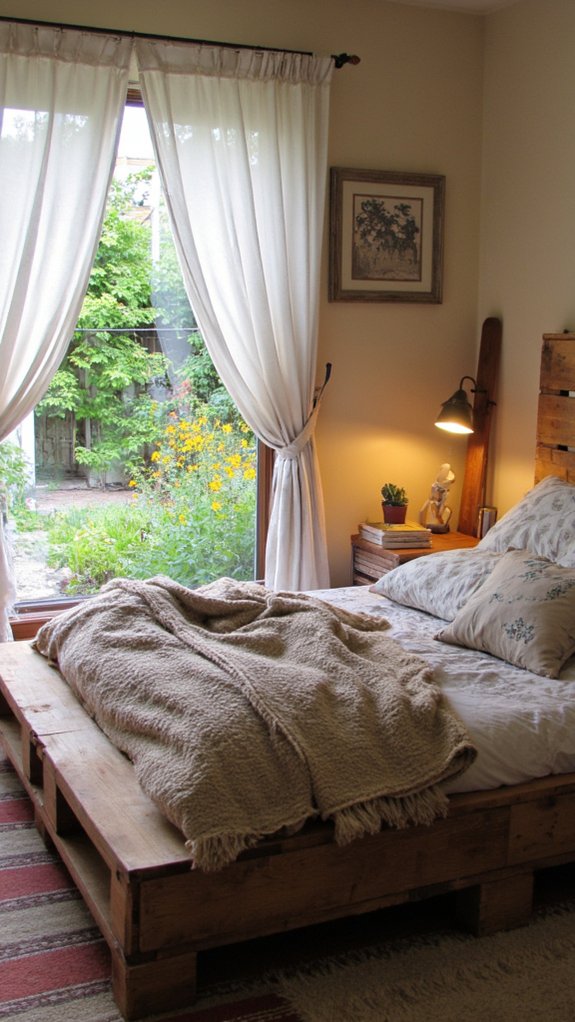 cozy rustic pallet beds