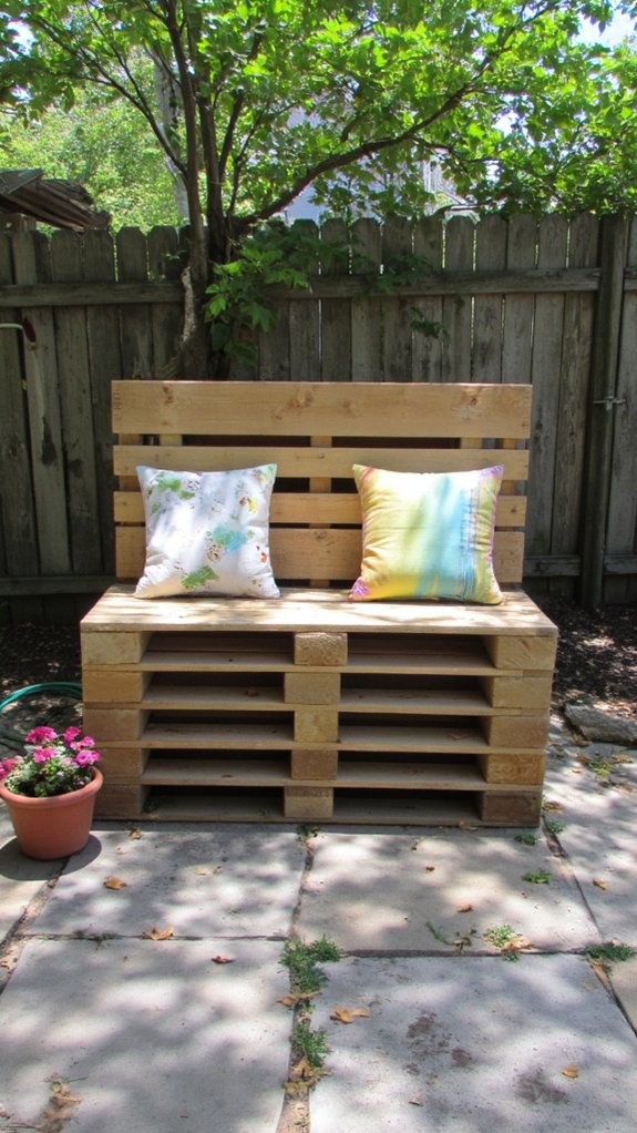 customizable outdoor pallet bench