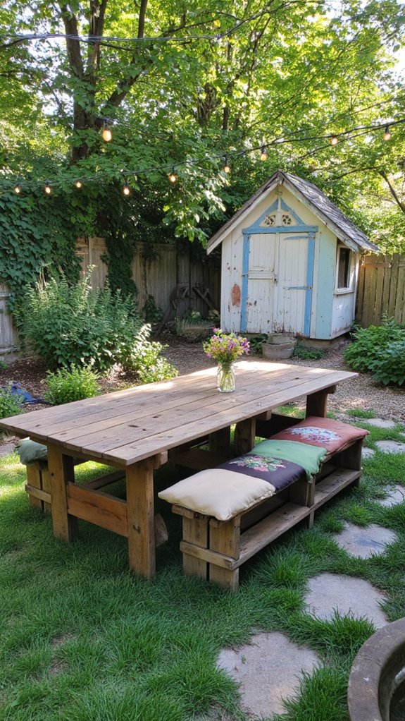 diy rustic outdoor dining