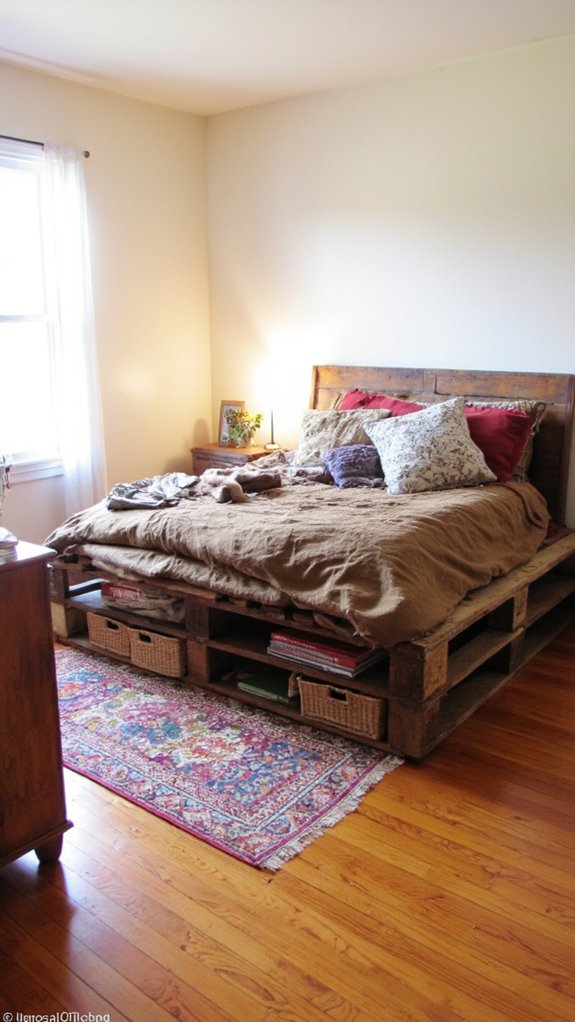 elevated bed frame storage