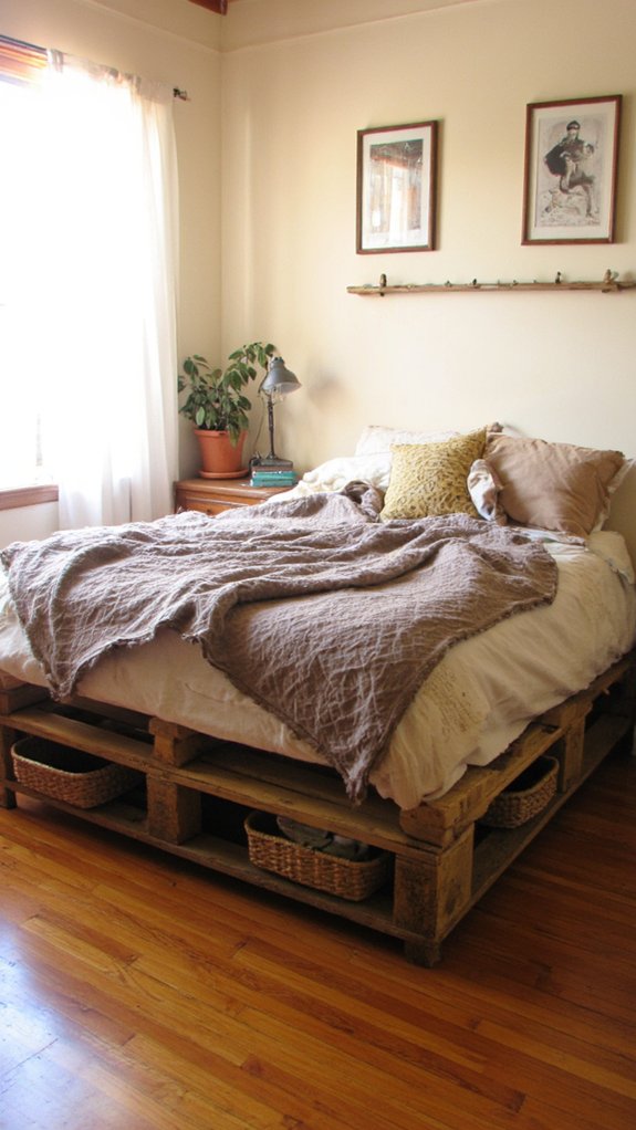 elevated bed frame storage