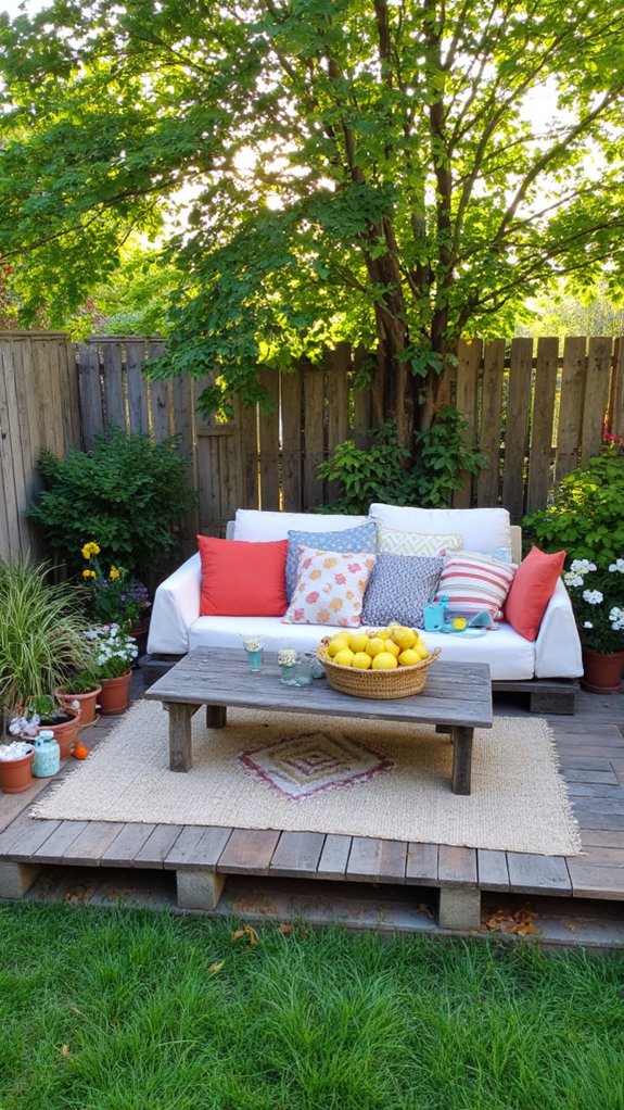 elevated pallet decking transformation