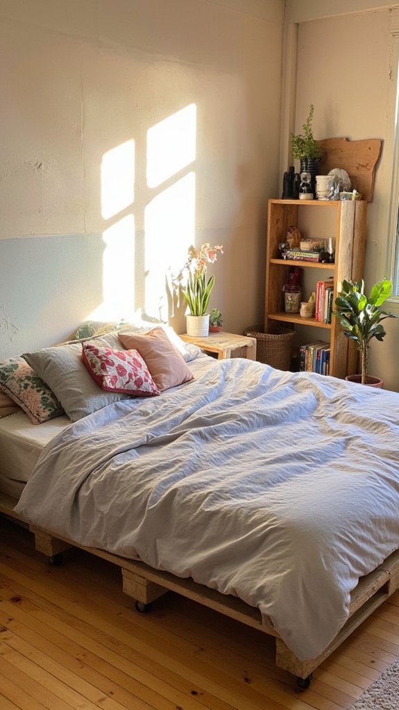 mobile pallet bed frame