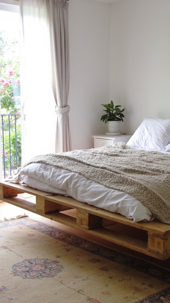modern floating pallet bed