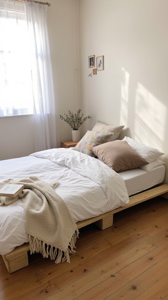 modern floating pallet beds