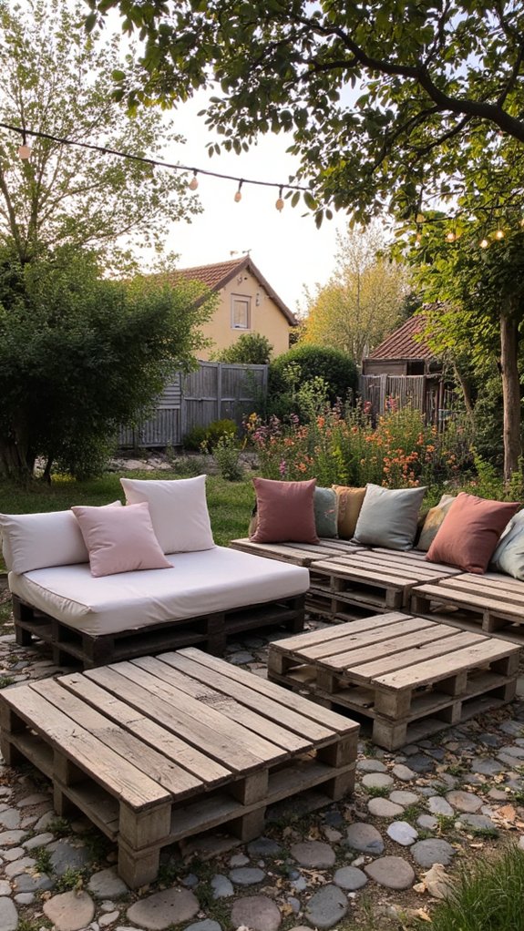 multi level pallet lounge area