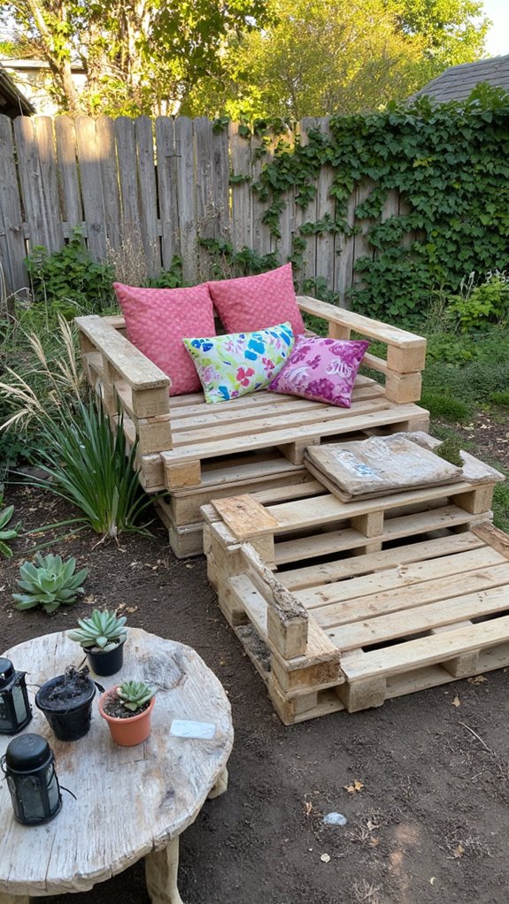 multi level pallet seating arrangement