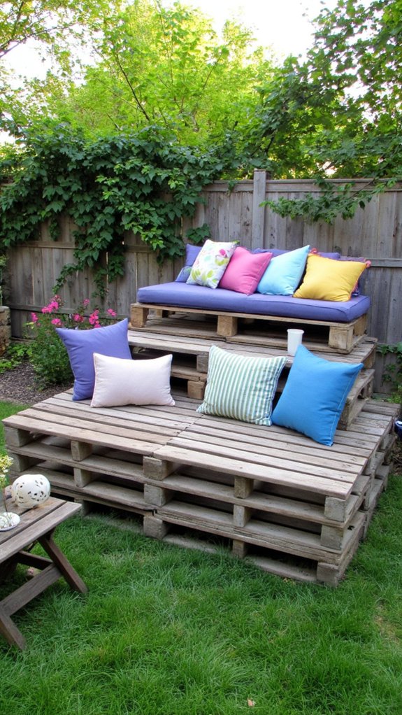 multi level pallet seating arrangements