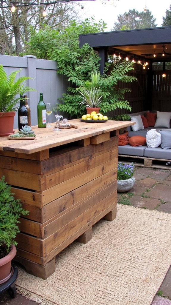 pallet bar for outdoor entertaining