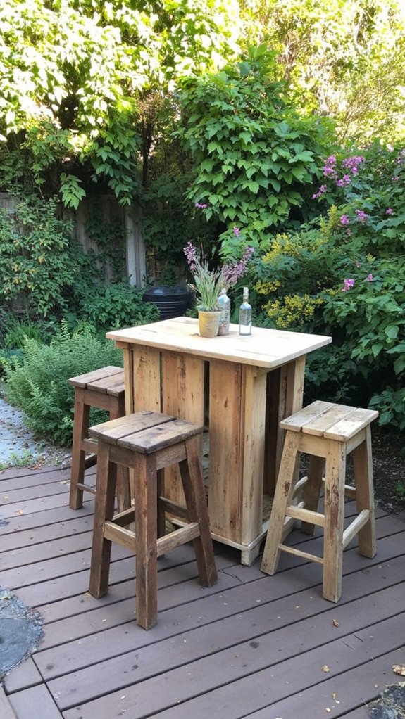 pallet bar stools creation