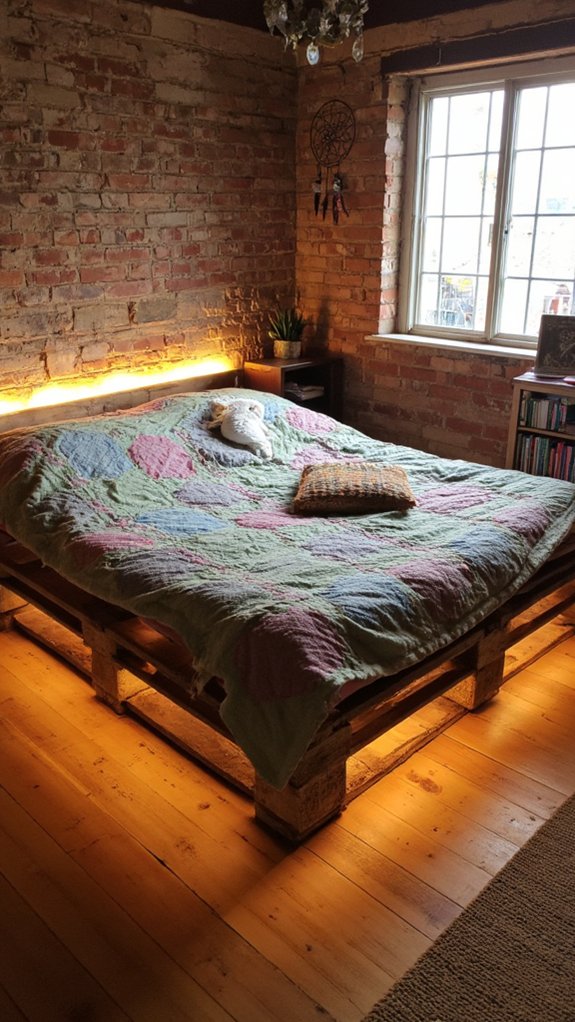 pallet bed with lighting