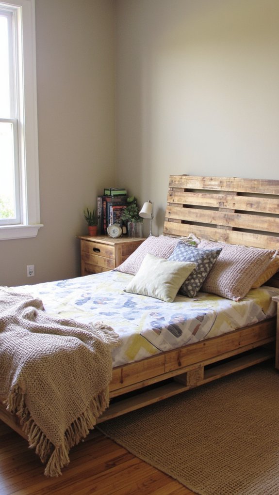 pallet bed with nightstands