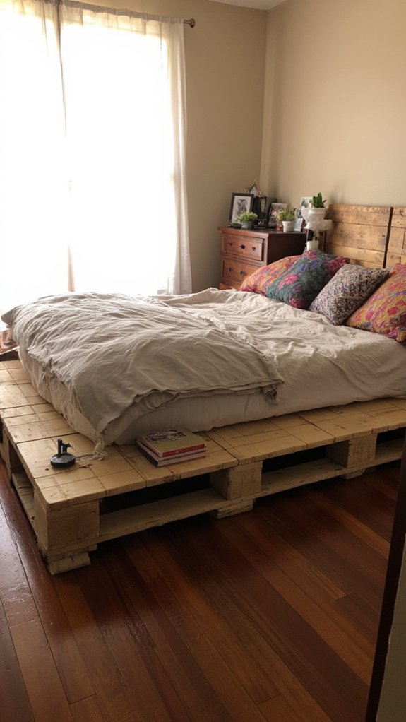 pallet bed with nightstands