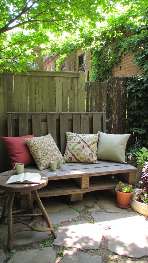 pallet bench outdoor retreat