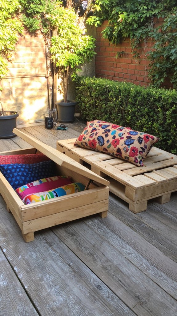 pallet benches with storage