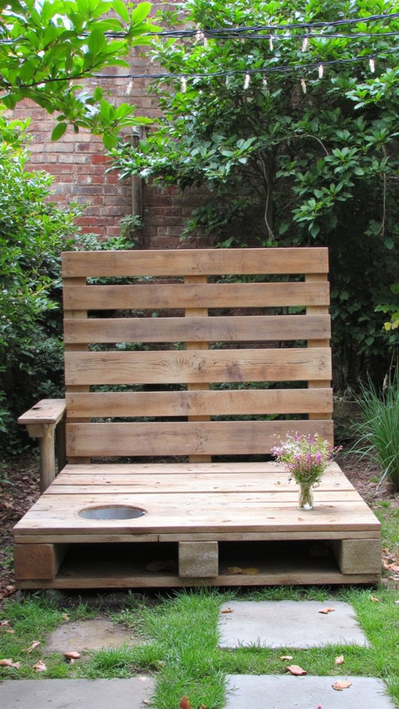 pallet couch with tables