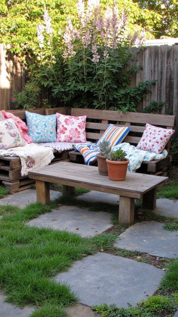 pallet couches define outdoor zones