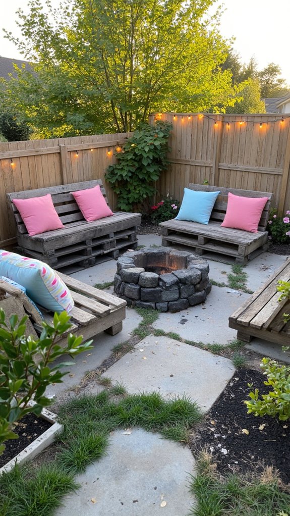 pallet fire pit seating