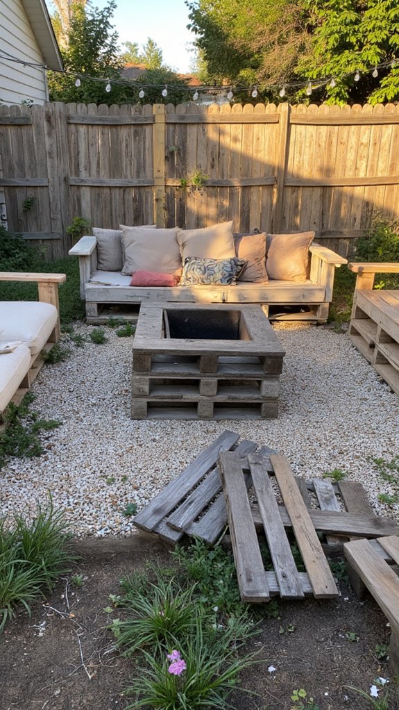 pallet fire pit seating
