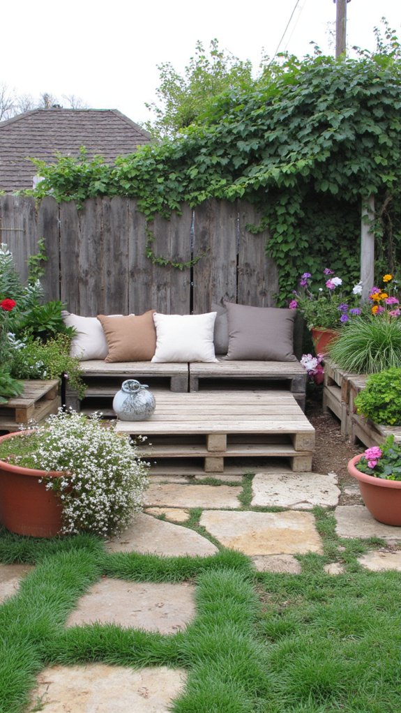 pallet furniture and planters