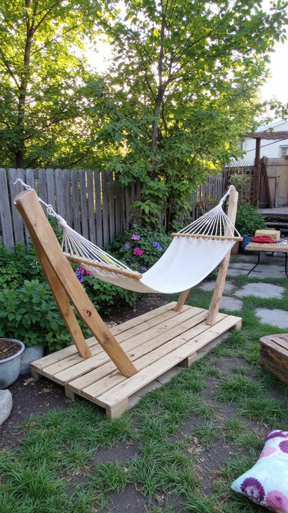 pallet hammock stand creation