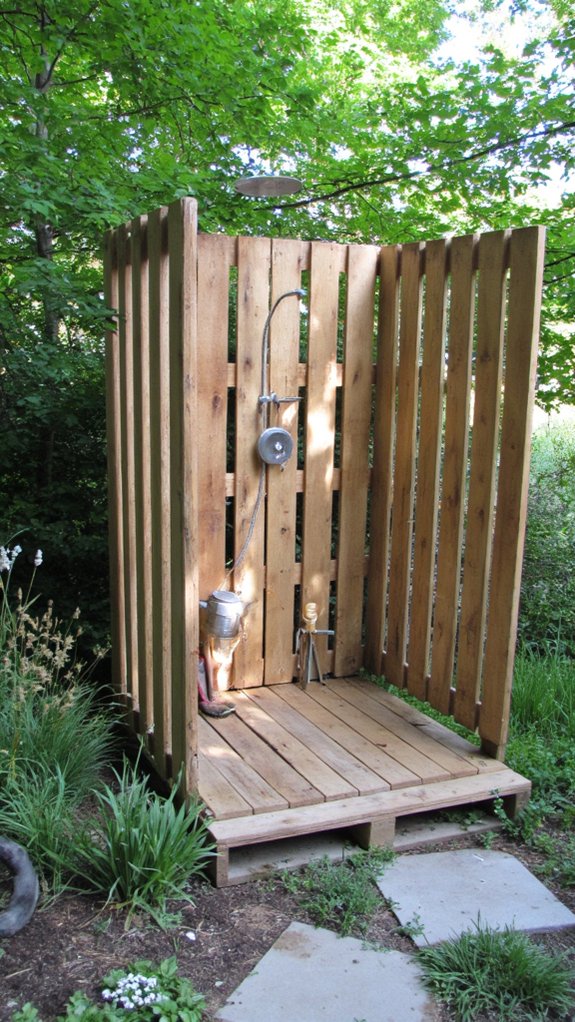 pallet outdoor shower design
