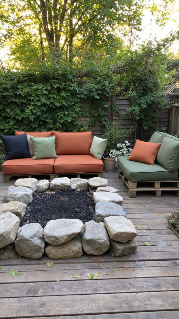 pallet seating around fire pit