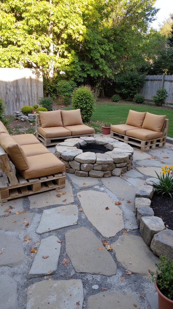 pallet seating for fire pit