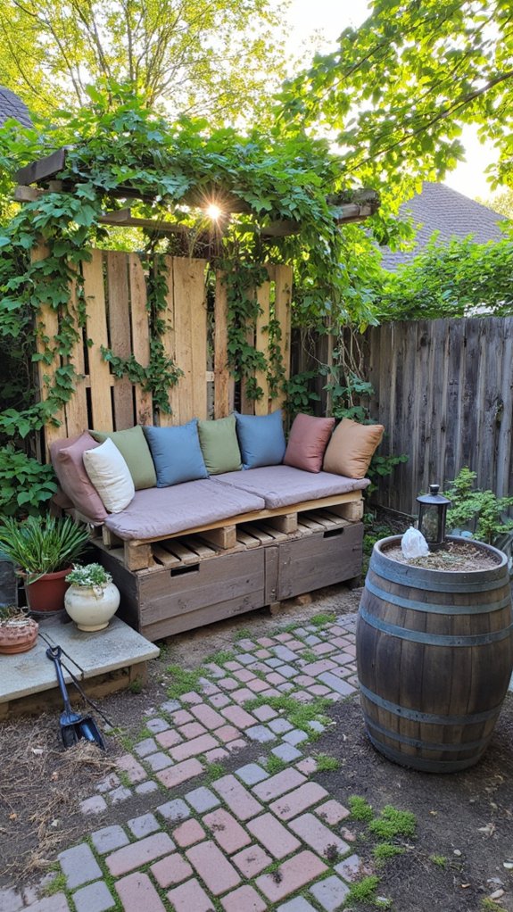 pallet seating garden retreat