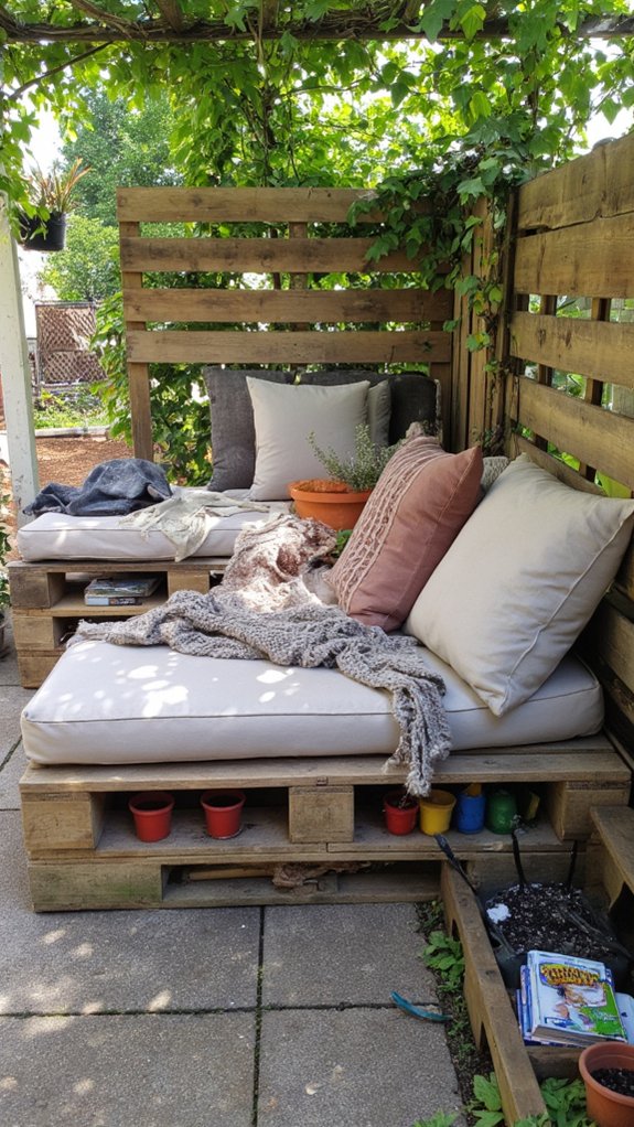 pallet seating with storage