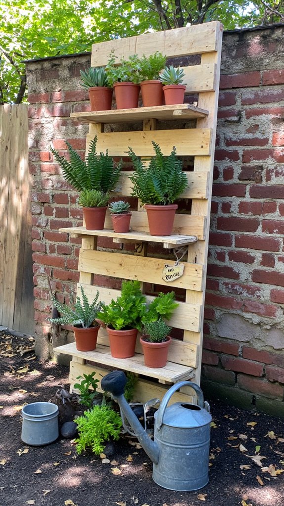 pallet storage for outdoor decor