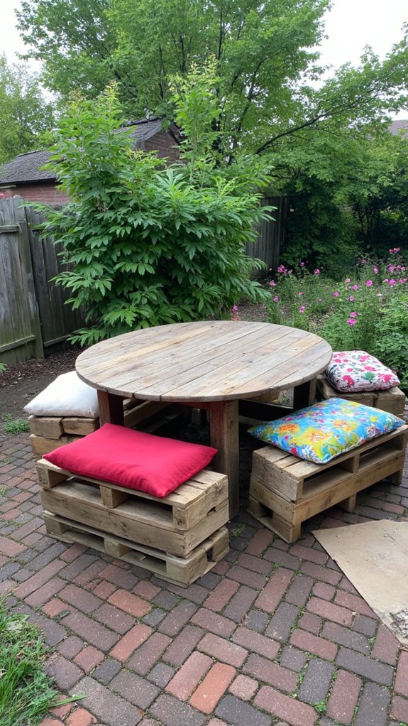 pallet table with seating