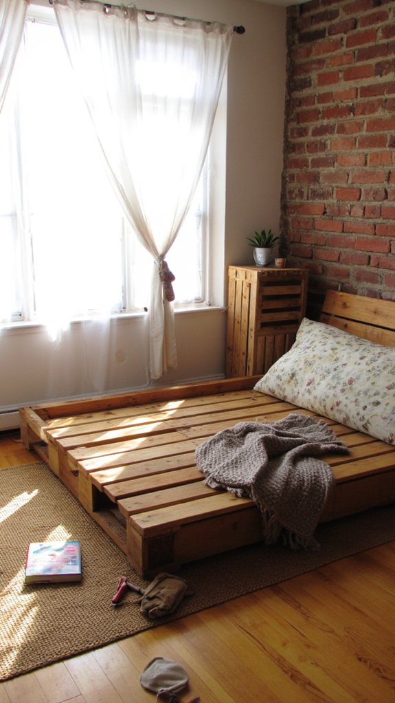 reclaimed wood pallet bed